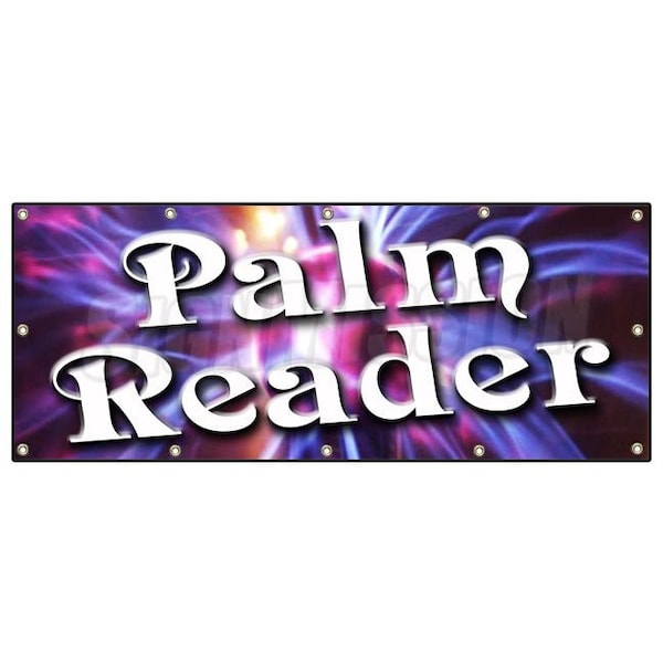 Signmission PALM READER BANNER SIGN fortune teller crystal ball future mystic hand B-120 Palm Reader - main